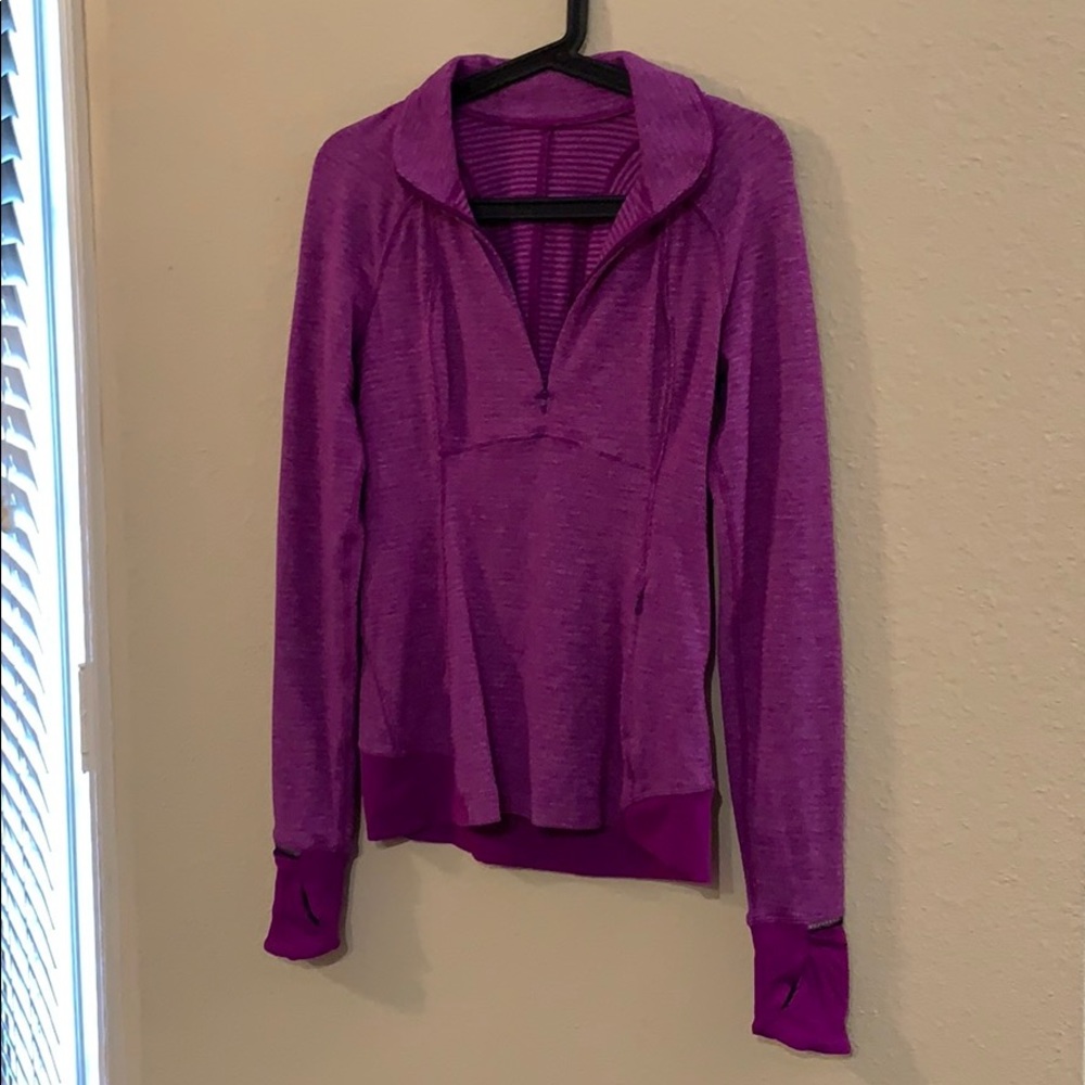 Lululemon long sleeved 3/4 zip